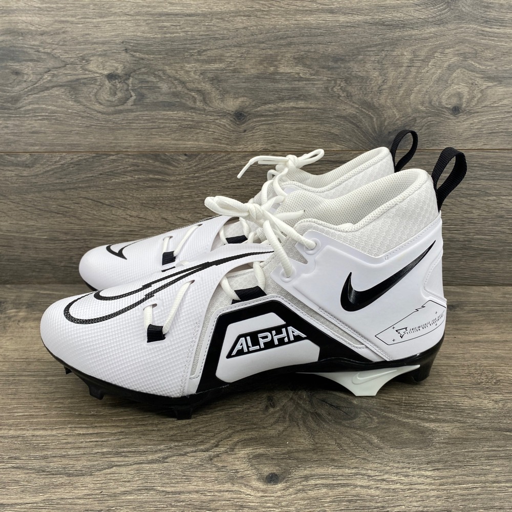 Nike Alpha Menace Pro 3 Football Cleats Mens 13 W White Black DH3292-100